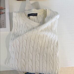 Brandy Melville oversized Cream Cable Knit Crewneck Sweater